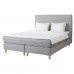 Континентальная кровать IKEA DUNVIK жесткий матрас светло-серый 160x200 см (694.249.35)