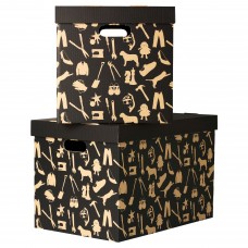 Коробка з кришкою IKEA HABOL чорний 56x37x36 см (701.156.01)