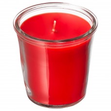 Свічка ароматична у склянці IKEA SMATREVLIG ягідний мікс червоний 7 см (703.377.15)