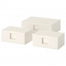 Коробка LEGO® з кришкою IKEA BYGGLEK 3 шт. білий (703.721.86)