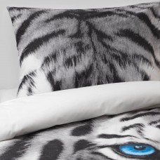 Комплект постельного белья IKEA URSKOG тигр серый 150x200/50x60 см (703.938.53)