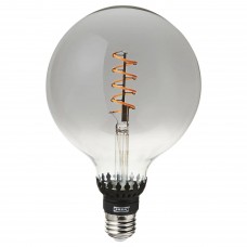 LED лампочка E27 200 лм IKEA ROLLSBO регулируемая яркость шаровидная серое прозрачное стекло 125 мм (704.116.25)