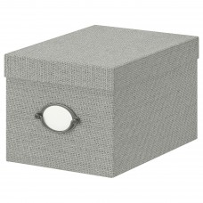 Коробка з кришкою IKEA KVARNVIK сірий 18x25x15 см (704.128.75)