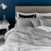 Комплект постільної білизни IKEA BERGPALM сірий смужка 200x200/50x60 см (704.232.42)