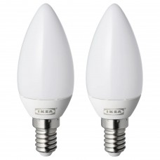 LED лампочка E14 250 лм IKEA RYET свічкоподібна молочний 2 шт. (704.387.38)