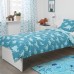 Комплект постельного белья IKEA JATTELIK динозавр синий 150x200/50x60 см (704.641.24)