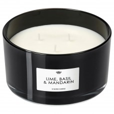Ароматична свічка у склі IKEA VANSKLIG лайм базилік мандарин чорний (704.843.63)