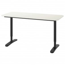 Письмовий стіл IKEA BEKANT білий чорний 140x60 см (790.063.58)