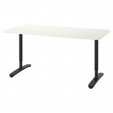 Письмовий стіл IKEA BEKANT білий чорний 160x80 см (790.228.10)