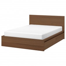 Каркас ліжка IKEA MALM коричневий ламелі LEIRSUND 180x200 см (791.571.73)