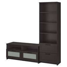 Комбинация шкафов под TV IKEA BRIMNES черный 180x41x190 см (791.843.41)