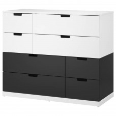 Комод з 8 шухлядами IKEA NORDLI білий антрацит 120x99 см (792.117.59)