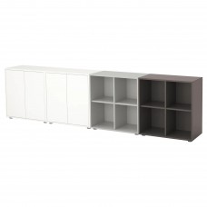 Комбінація шаф на ніжках IKEA EKET білий світло-сірий темно-сірий 280x35x72 см (792.210.51)