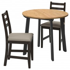 Стіл і 2 стільці IKEA GAMLARED / LERHAMN бежевий 85 см (792.211.69)