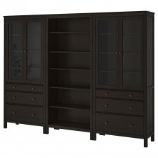 Комбинация шкафов и стелажей IKEA HEMNES черно-коричневый 270x197 см (792.337.56)