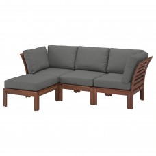 3-місний модульний диван IKEA APPLARO коричневий темно-сірий 143/223x80x84 см (792.620.32)