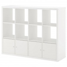 Стелаж з 4 вставками IKEA KALLAX білий 147x112 см (792.782.50)