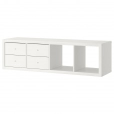 Стелаж з 2 вставками IKEA KALLAX білий 42x147 см (792.782.93)