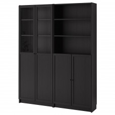 Книжкова шафа IKEA BILLY / OXBERG чорно-коричневий 160x30x202 см (792.807.19)