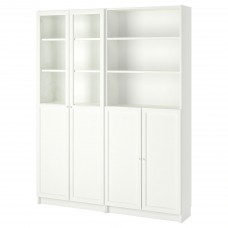 Книжный шкаф IKEA BILLY / OXBERG белый 160x30x202 см (792.807.24)