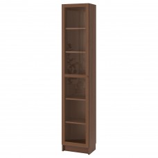 Шкаф книжный со стеклянной дверью IKEA BILLY / OXBERG коричневый стекло 40x30x202 см (792.874.00)