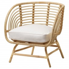 Кресло IKEA BUSKBO ротанг белый (792.990.16)