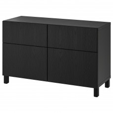 Комбінація шаф та стелажів IKEA BESTA чорно-коричневий 120x42x74 см (793.016.94)