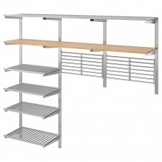 Комбінація навісних кухонних полиць IKEA KUNGSFORS нержавіюча сталь бамбук (793.083.94)