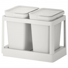Комплект для сортировки мусора IKEA HALLBAR светло-серый 20 л (793.088.03)