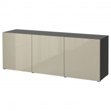 Комбінація шаф та стелажів IKEA BESTA чорно-коричневий 180x42x65 см (793.249.83)