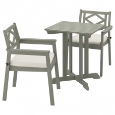 Стіл і 2 крісла з підлокітниками IKEA BONDHOLMEN сад балкон сірий бежевий (793.294.81)
