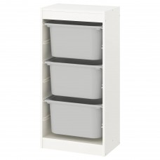 Комбінація стелажу IKEA TROFAST білий сірий 46x30x94 см (793.304.70)