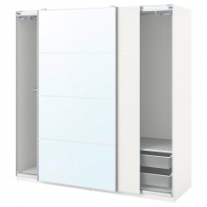 Гардероб IKEA PAX / MEHAMN/AULI білий дзеркальне скло 200x66x201 см (793.306.01)