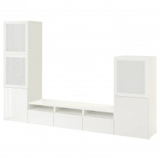 Комбінація шаф для TV IKEA BESTA білий 300x42x193 см (793.307.76)