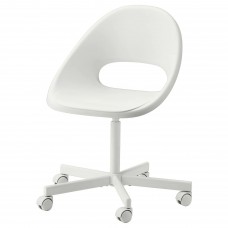 Офісний поворотний стілець IKEA LOBERGET / BLYSKAR білий (793.318.65)