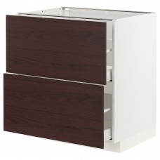 Підлогова кухонна шафа IKEA METOD / MAXIMERA білий темно-коричневий 80x60 см (793.337.70)