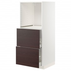 Модуль кухонної шафи IKEA METOD / MAXIMERA білий темно-коричневий 60x60x140 см (793.350.76)