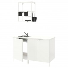 Кухня IKEA ENHET белый 143x63.5x222 см (793.372.35)