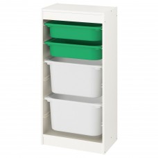 Комбінація стелажу IKEA TROFAST білий зелений білий 46x30x94 см (793.376.31)
