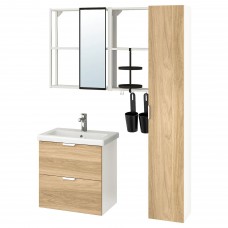 Комплект мебели для ванной IKEA ENHET / TVALLEN под дуб белый 64x43x65 см (793.376.50)