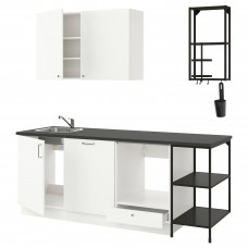 Кухня IKEA ENHET антрацит білий 223x63.5x222 см (793.377.49)