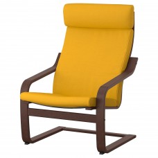 Крісло IKEA POANG коричневий жовтий (793.871.07)