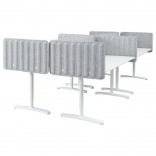Стол с экраном IKEA BEKANT белый серый 320x160 48 см (793.873.91)