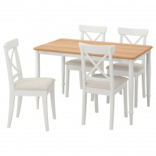 Стіл і 4 стільці IKEA DANDERYD / INGOLF білий бежевий 130x80 см (793.887.34)