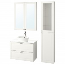 Набір меблів для ванної IKEA GODMORGON/TOLKEN / KATTEVIK білий під мармур 82 см (793.895.02)