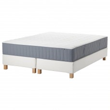 Континентальне ліжко IKEA ESPEVAR/VAGSTRANDA білий твердий матрац світло-блакитний 160x200 см (793.895.78)