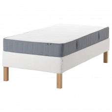Континентальне ліжко IKEA ESPEVAR/VESTMARKA білий середньо твердий матрац світло-блакитний 90x200 см (793.899.03)