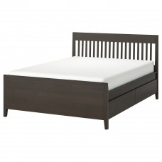 Каркас ліжка IKEA IDANAS темно-коричневий ламелі LEIRSUND 140x200 см (793.922.17)