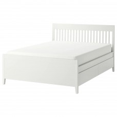 Каркас ліжка IKEA IDANAS білий ламелі LONSET 140x200 см (793.922.22)