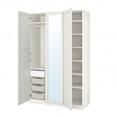 Гардероб IKEA PAX / TYSSEDAL белый зеркальное стекло 150x60x236 см (793.957.96)